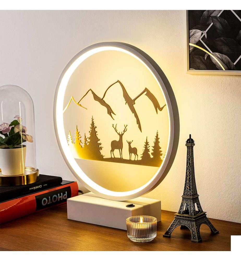 Blanc, Or, Lampes De Bureau, 16 X 9 X 4 cm, Métal