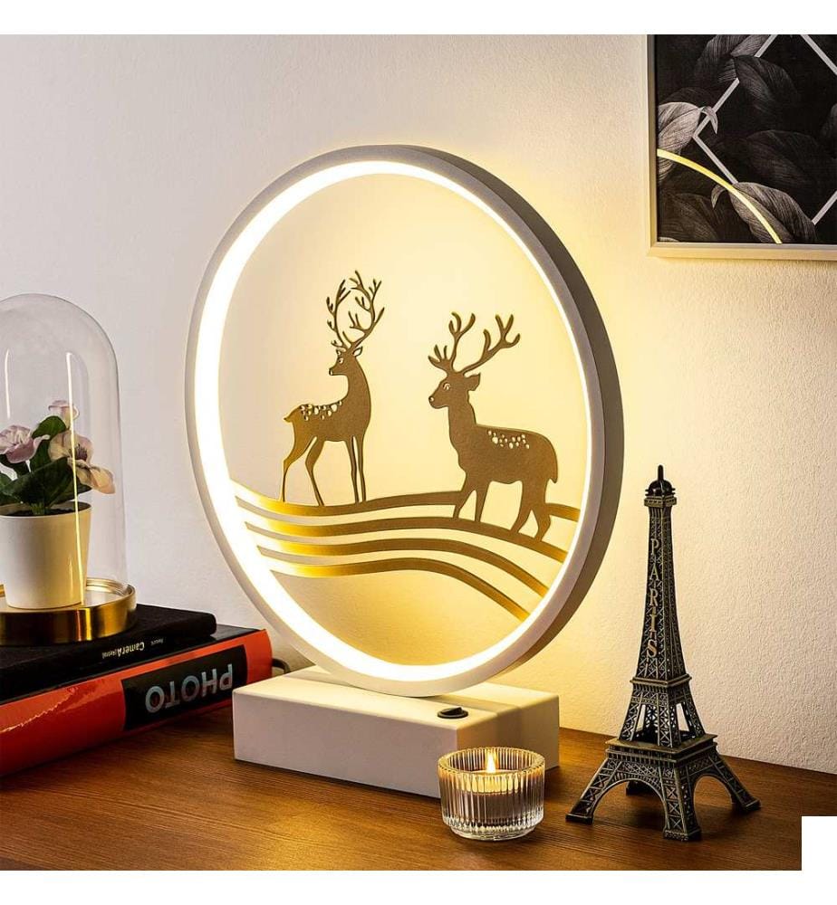 Blanc, Or, Lampes De Bureau, 16 X 9 X 4 cm, En Métal