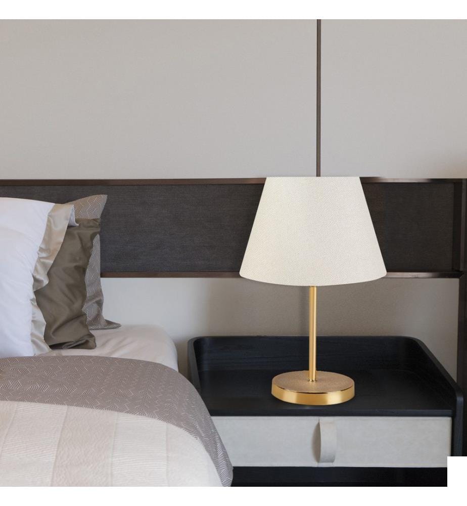 Lampe de table, crème, 100 % PVC, pieds en métal pour abat-jour