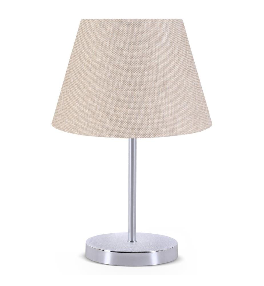 Lampe de table, crème, 100 % PVC, pieds en métal pour abat-jour