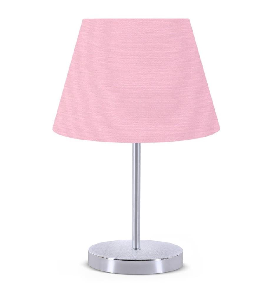 Lampe de table, rose, 100 % PVC, pieds métalliques pour abat-jour