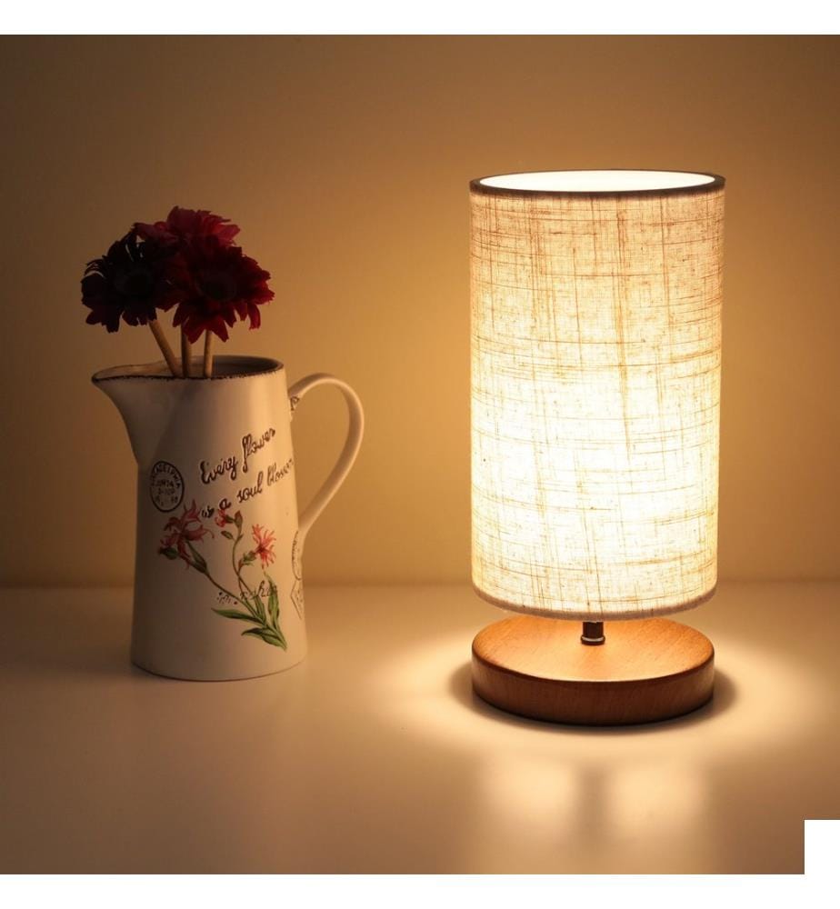 Crème, Lampes De Bureau, 24 X 15 cm, En Bois