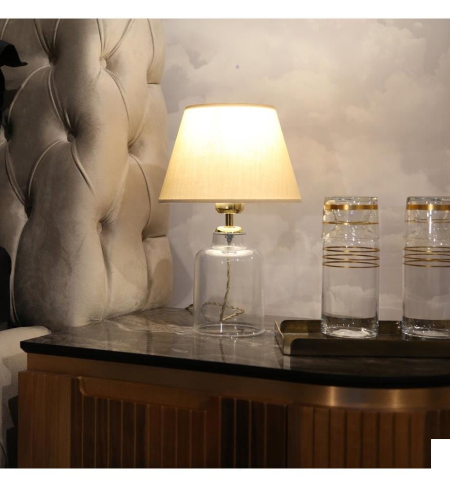 Lampe de table, marron clair, 100 % PVC, corps en plastique