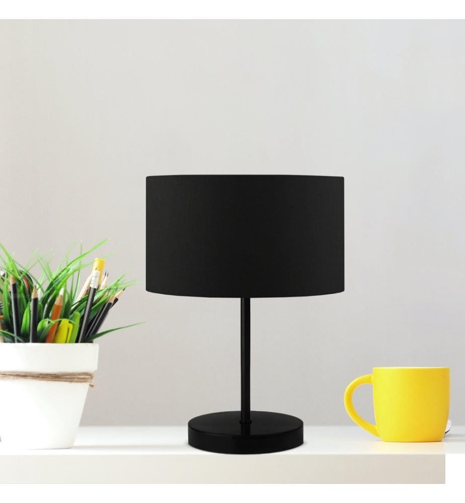 Lampe de table, noir, 100 % PVC, corps en métal