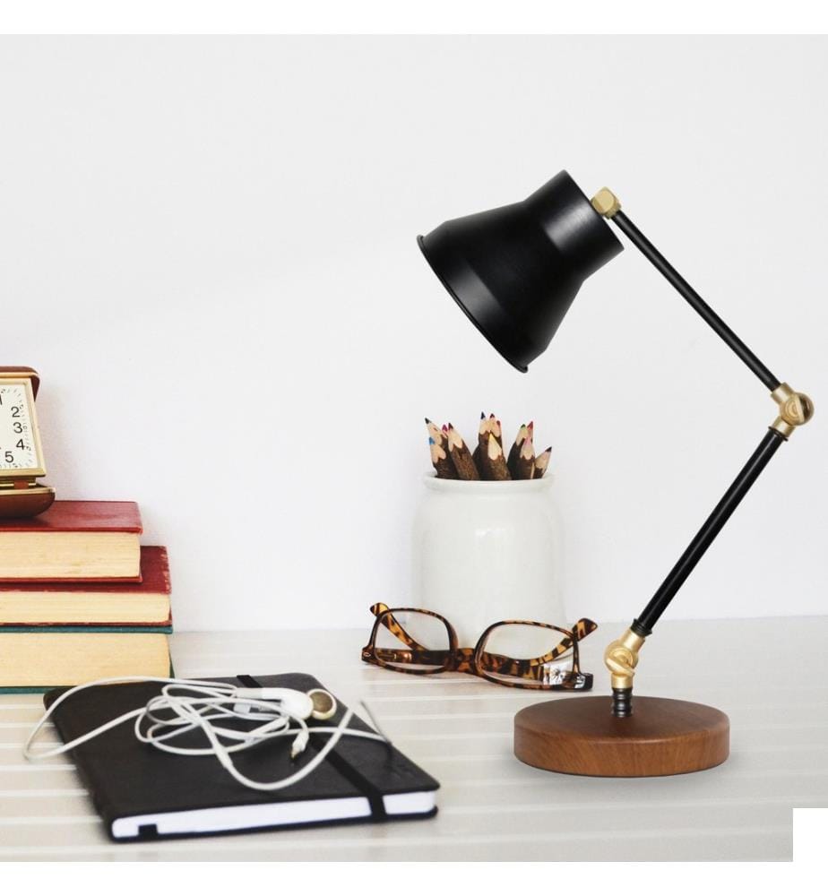 Noir, Lampes De Bureau, 12 X 12 cm, Métal