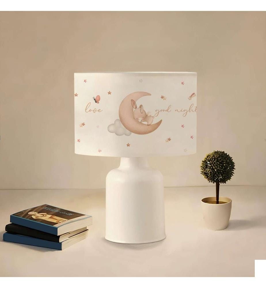 Lampe de table, crème, CORPS EN MÉTAL