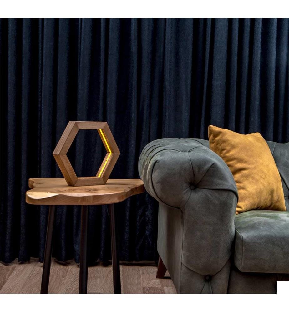 Marron, Lampes De Bureau, 30 X 26 X 5 cm, Sapin, 3 X 5 cm