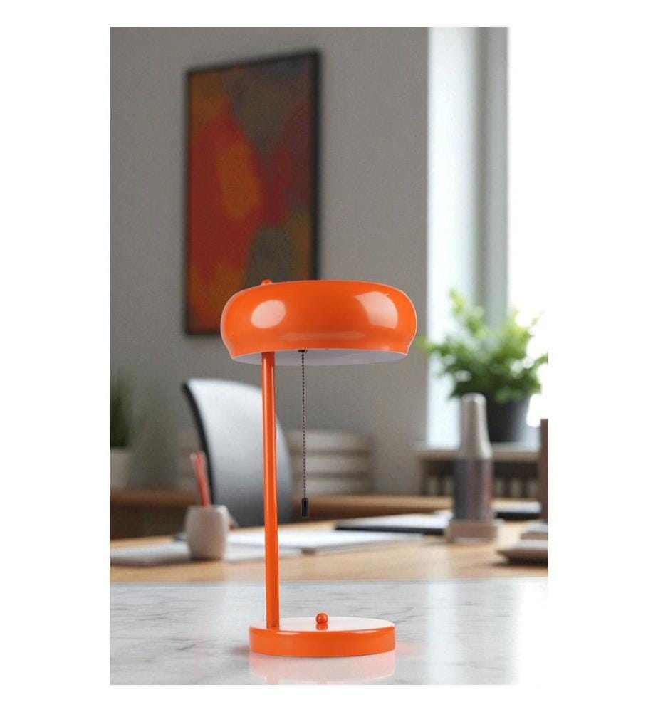 Lampe de table, orange, CORPS MÉTALLIQUE