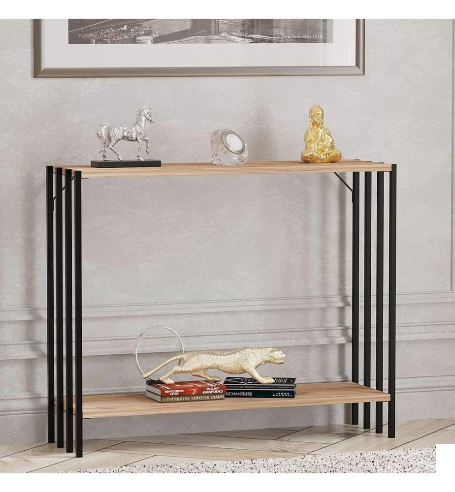 Buffet, Noir, Pin Atlantique, Panneau de particules mélaminé, Châssis : Métal