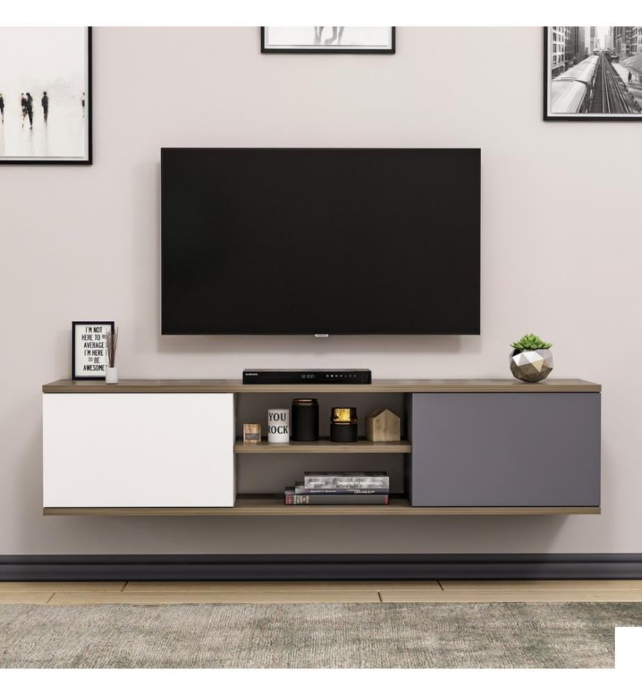 Anthracite, Armoires De Télévision, 33,2X160X32 cm, Plaque De Particules À Revêtement En Mélamine