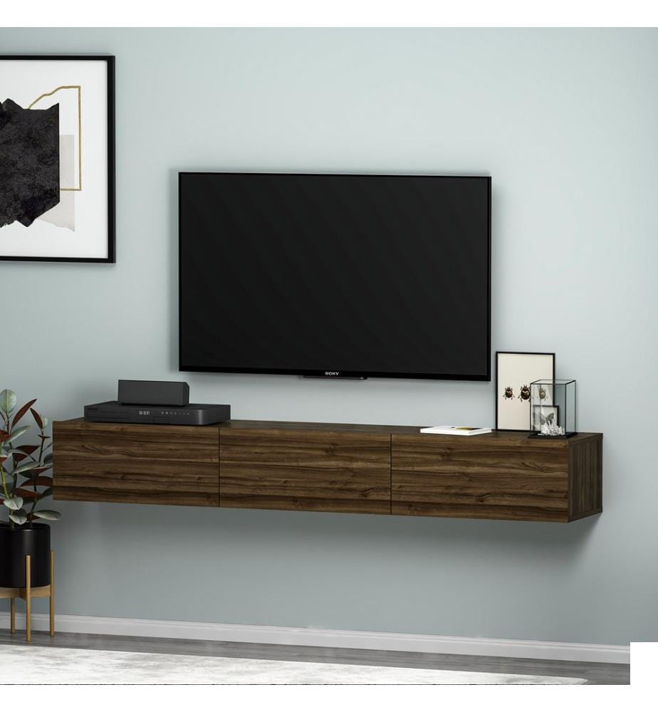 Meuble TV, Noyer, Panneau de particules mélaminé