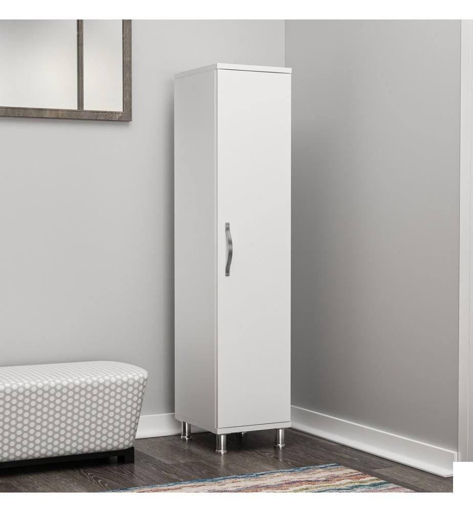 Armoire multifonctions, blanc, panneau de particules mélaminé