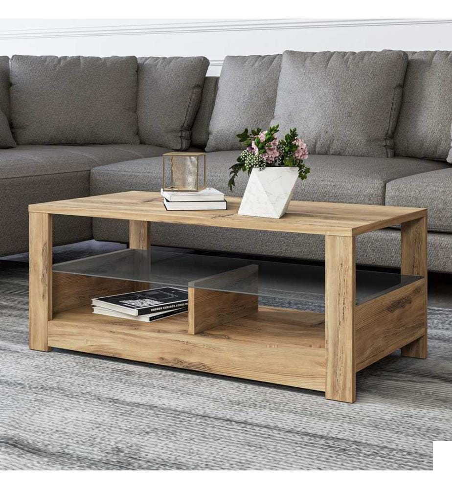 Table basse, chêne, panneau de particules 100 % mélaminé