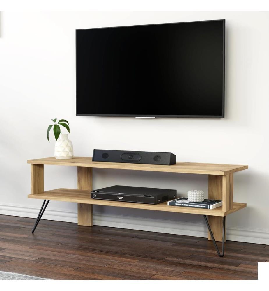 Meuble TV, chêne, PANNEAU DE PARTICULES 100 % MÉLAMINÉ