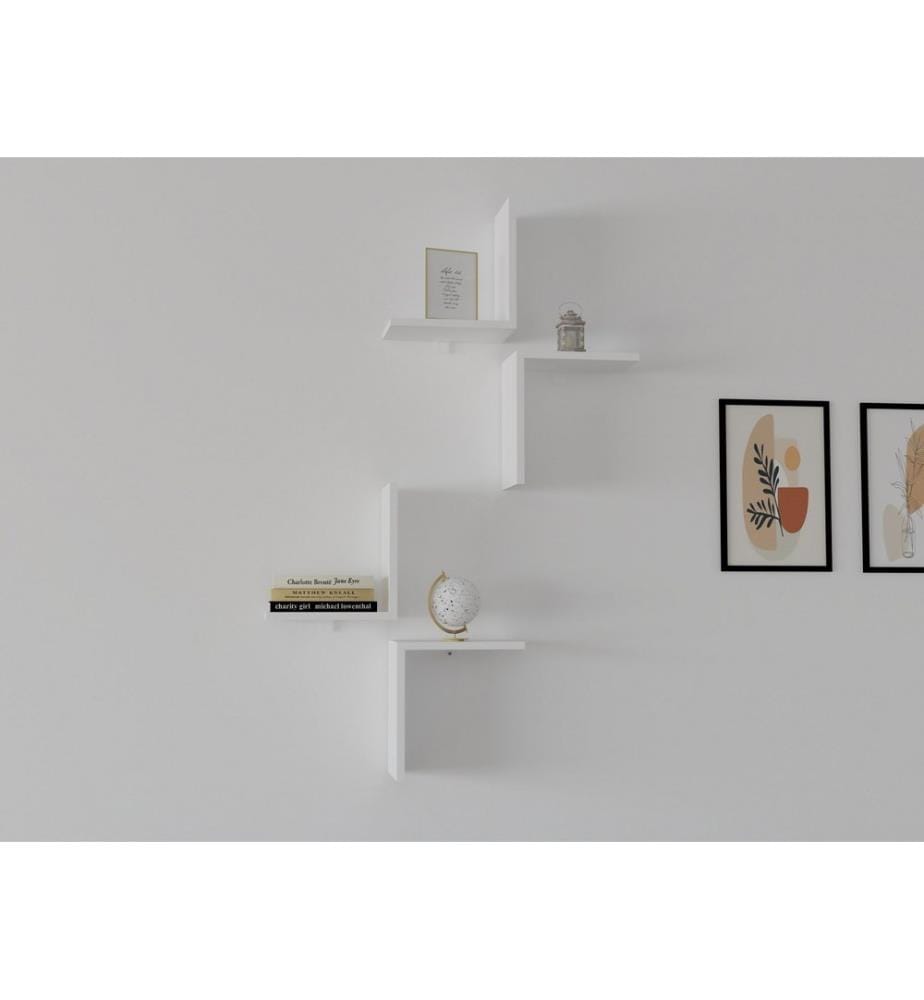 Blanc, Étagère Murale, 31,8X28,2X19,6 cm, Plaque De Particules Enrobée De Mélamine
