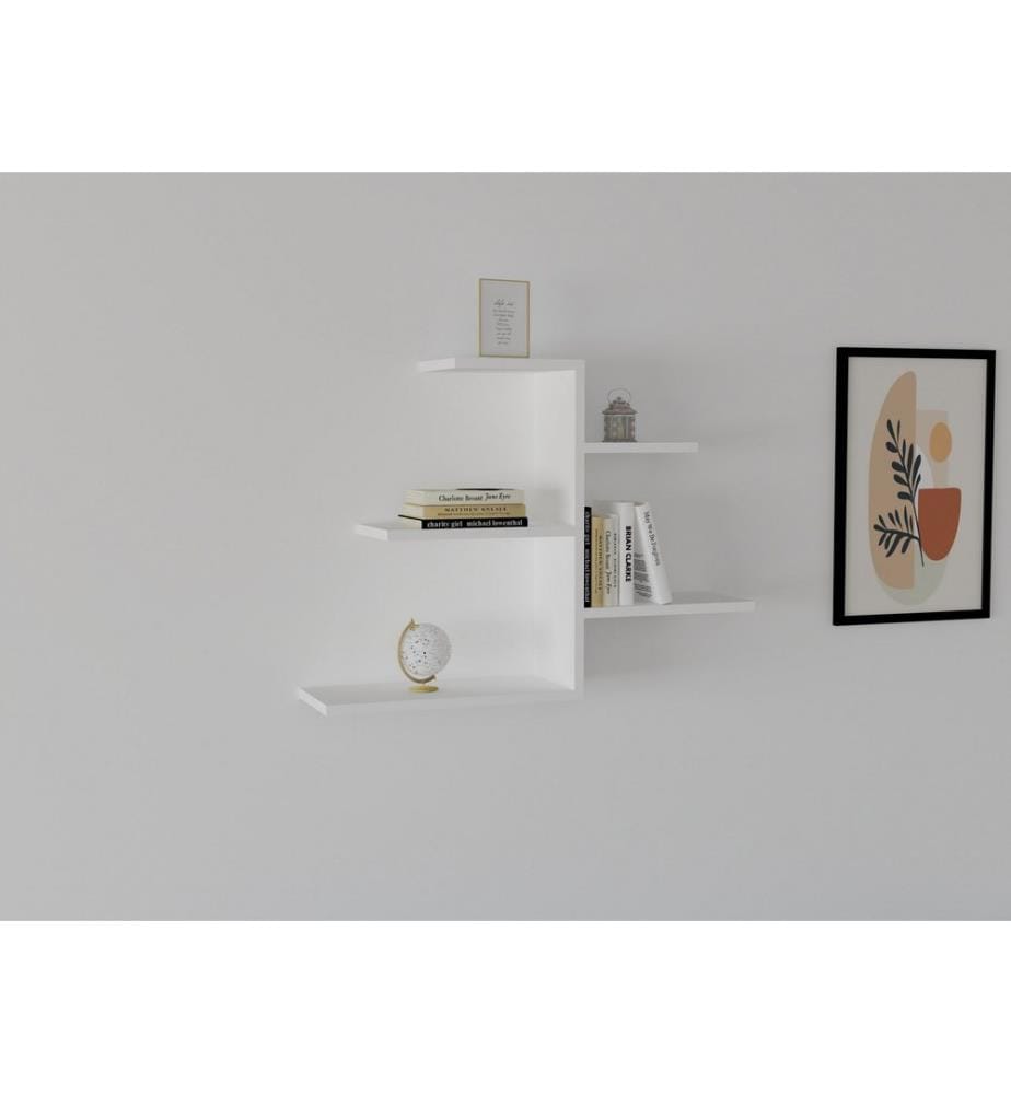 Blanc, Étagères Murales, 48X82.2X19,6 cm, Plaque De Particules Enrobée De Mélamine