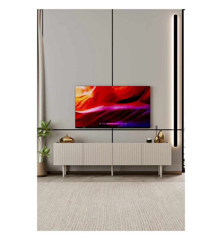 Meuble TV, MDF 100 % stratifié, grès