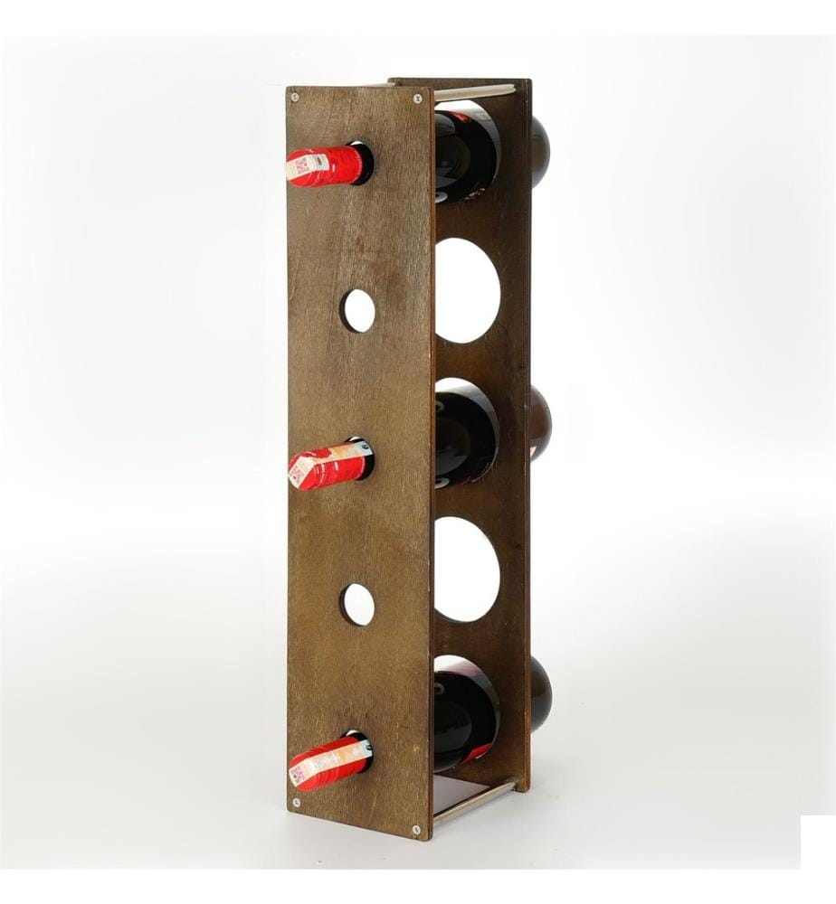 Porte-bouteilles décoratif en bois, noyer, contreplaqué (Epaisseur : 8 Mm)