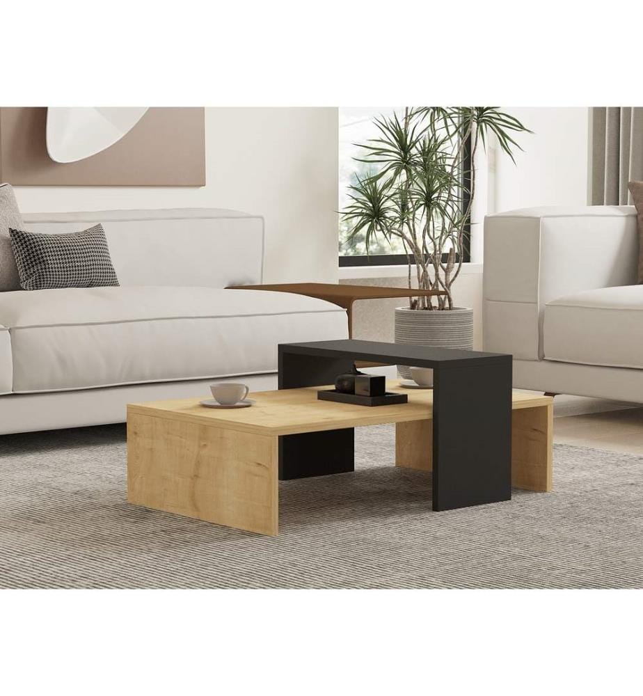 Saphir, Anthracite, Tables Basses, 31,8X80X50 cm, Plaque De Particules À Revêtement En Mélamine