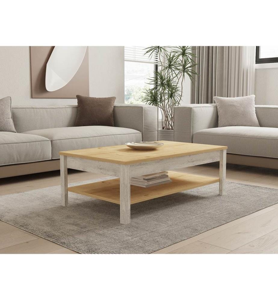 Saphir, Tables Basses, 35X100X60 cm, Plaque De Particules Enrobée De Mélamine