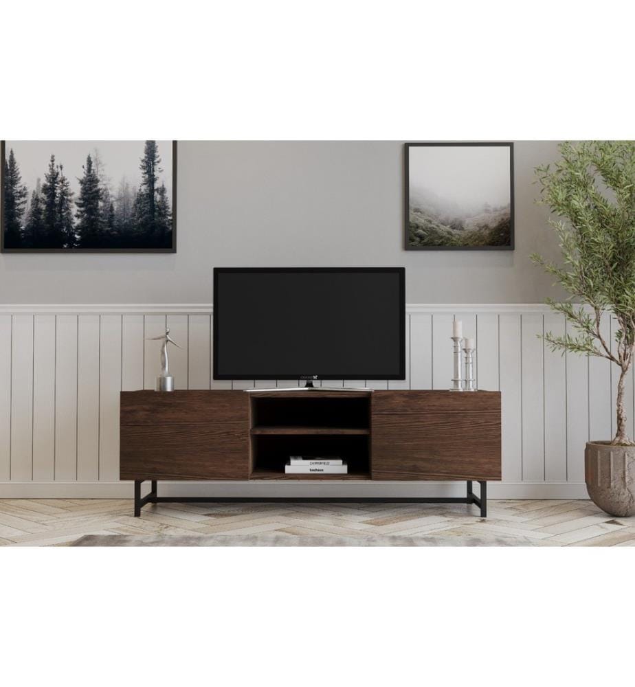 Couleur Noyer, Armoires De Télévision, 50X150X41 cm, Bois En Bois De Pin
