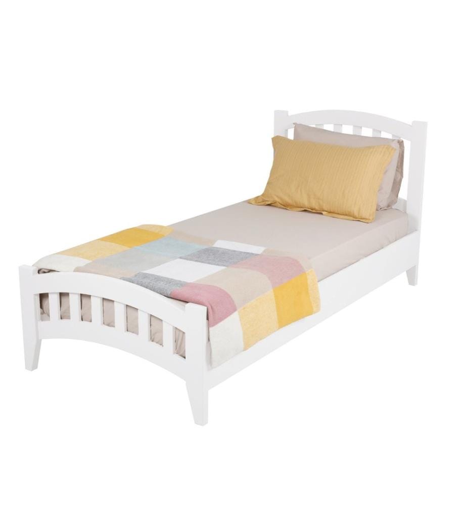 Lits simples, blanc, 100% MDF peint à la laque