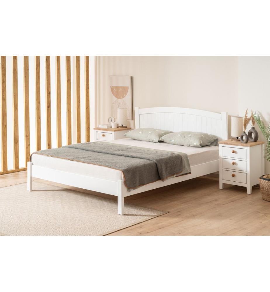 Lits simples, blanc, 100% MDF peint à la laque