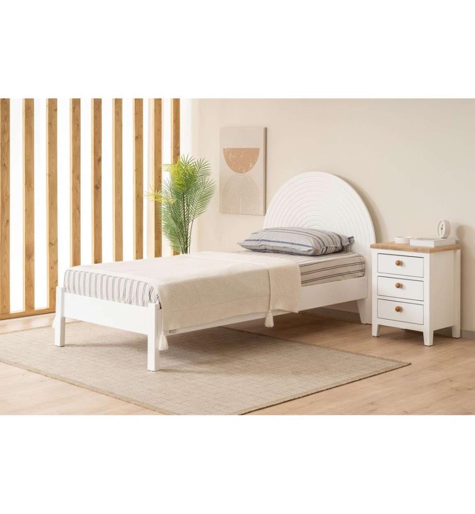 Lits simples, blanc, 100% MDF peint à la laque