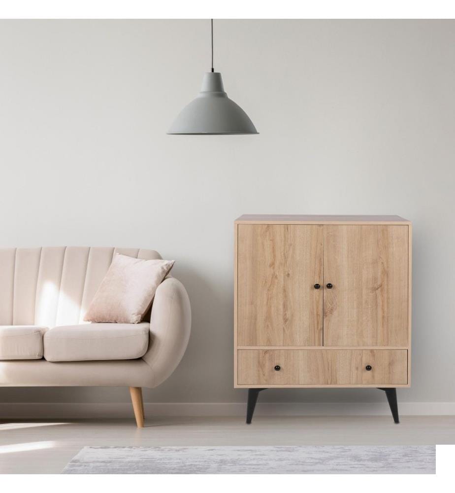 Armoire multifonctions, chêne noir, panneau de particules mélaminé