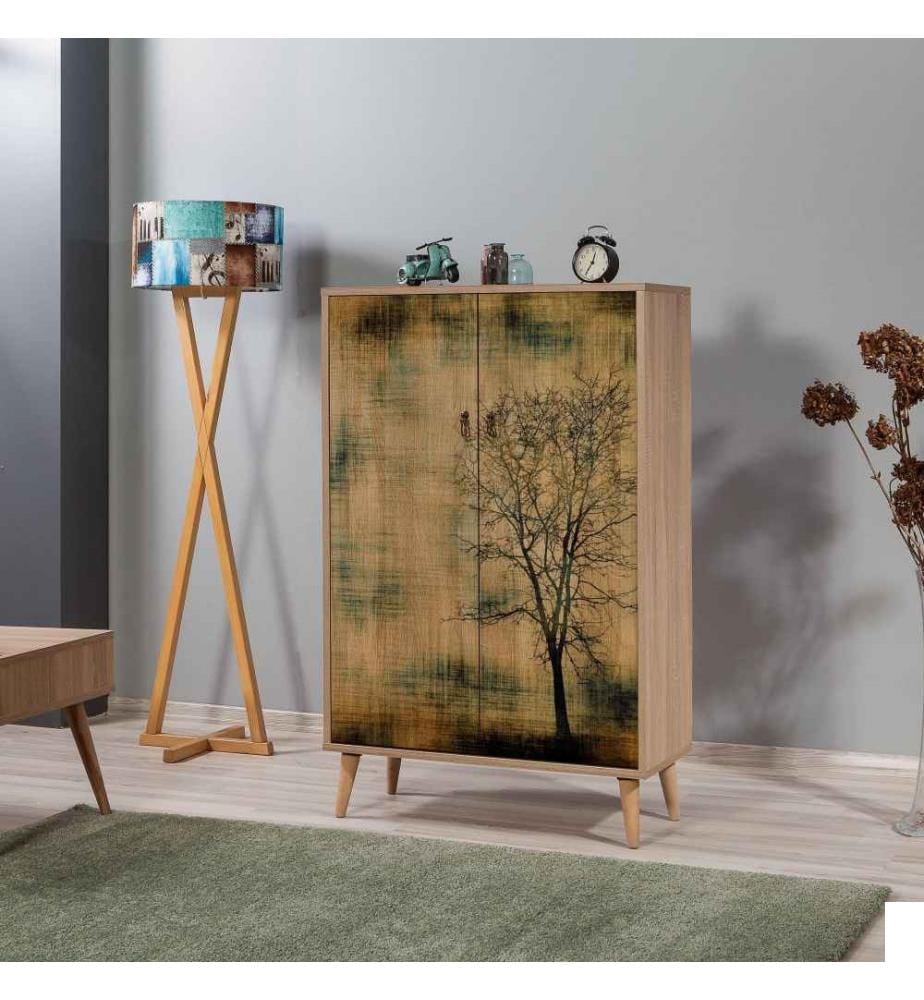 Armoire multifonctions, chêne Sonoma, panneau de particules mélaminé