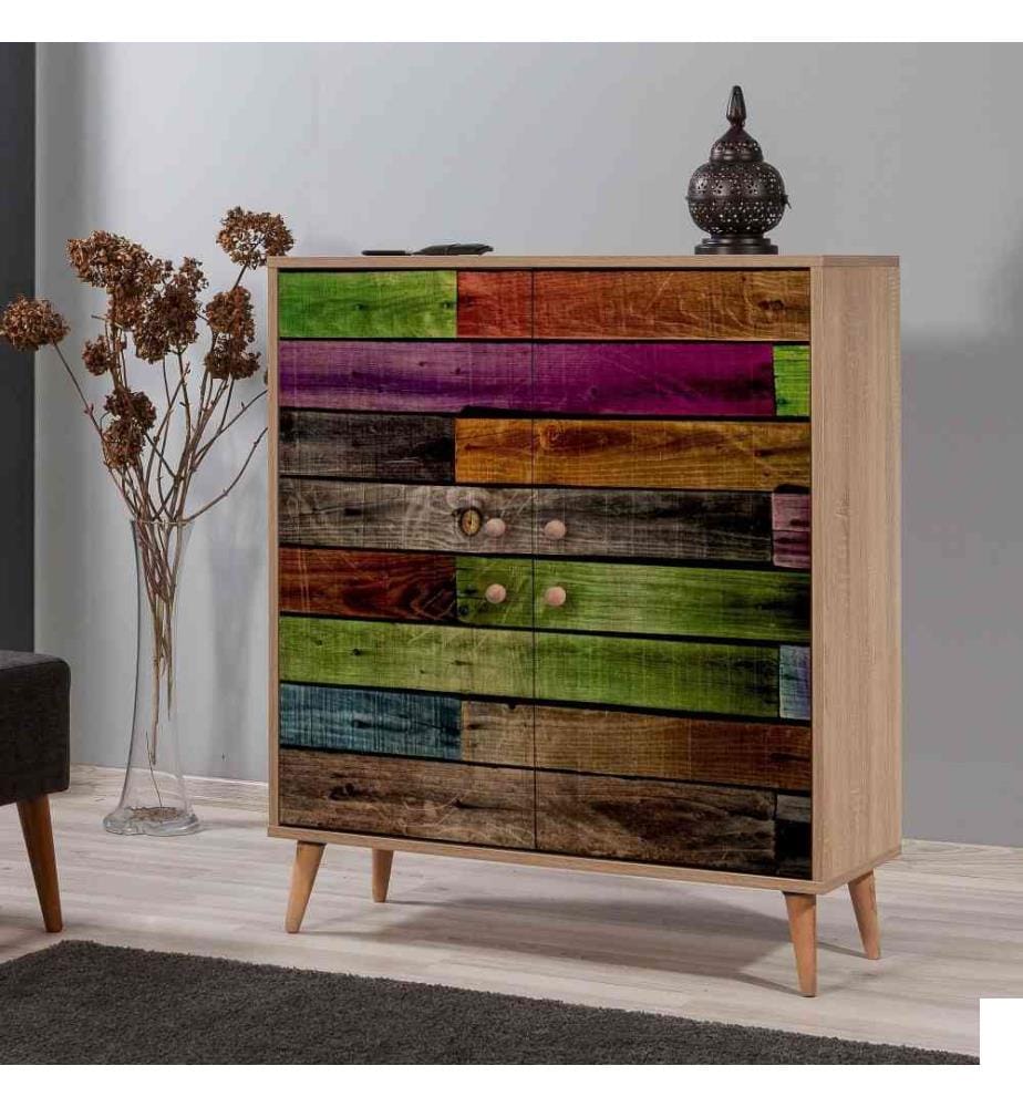 Armoire multifonctions, chêne Sonoma, panneau de particules mélaminé