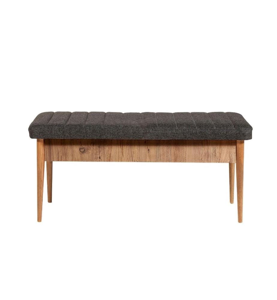 Banc, pin atlantique anthracite, panneau de particules mélaminé, tissu velours