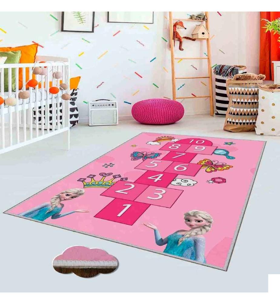 Tapis, rose, bleu, blanc, jaune, 100% polyester, 160 x 230 cm