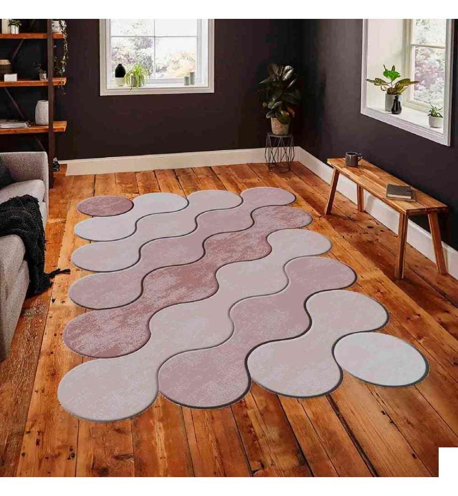 Tapis, rose clair, rose, poudre, 100% polyester, 100 x 150 cm