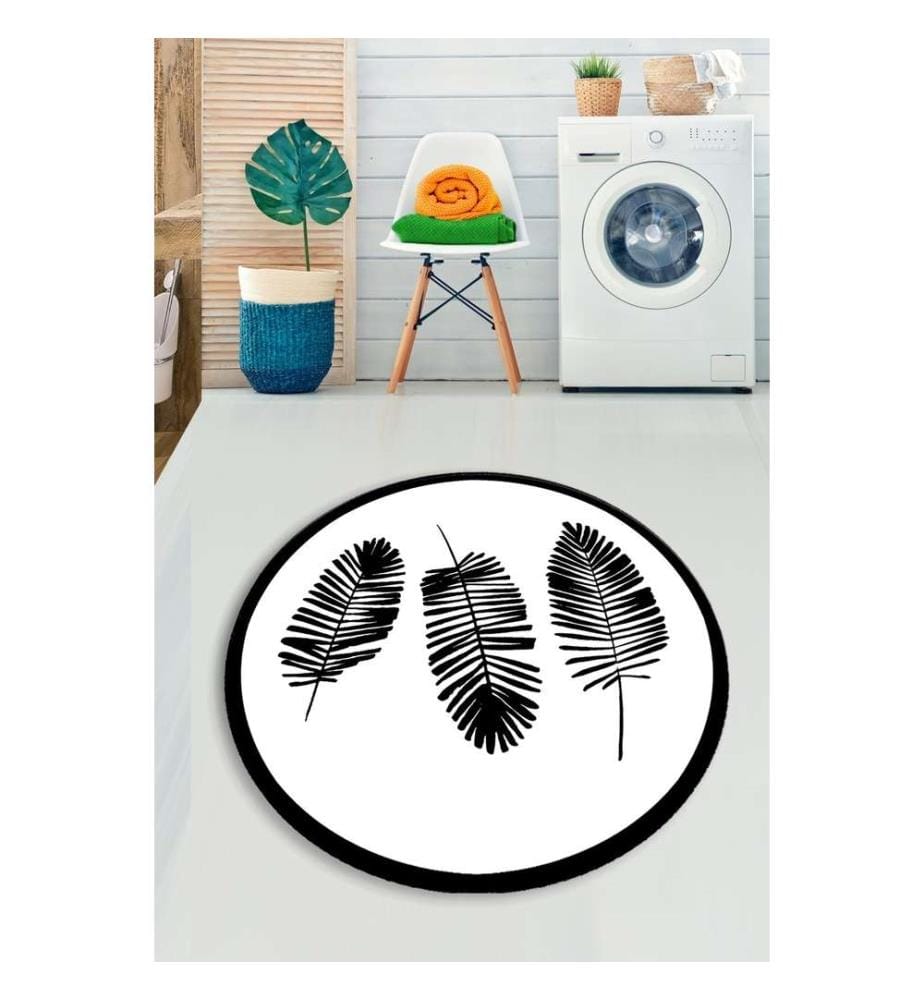 Tapis de bain, noir, blanc, 100% polyester