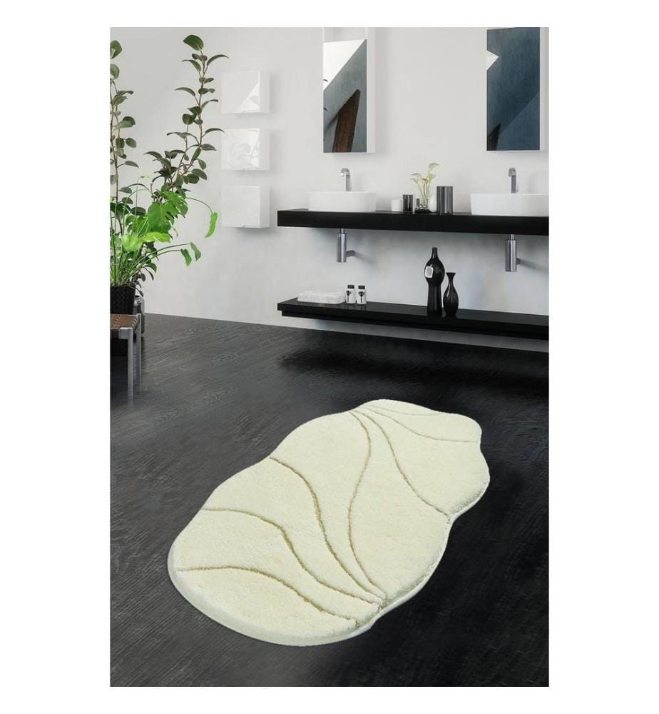 Tapis de bain en acrylique, écru, 100% acrylique