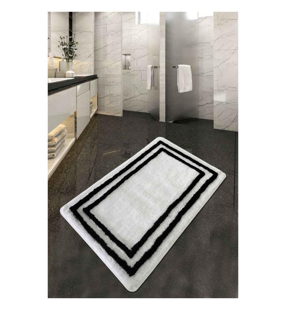 Tapis de bain en acrylique, blanc, 100% acrylique