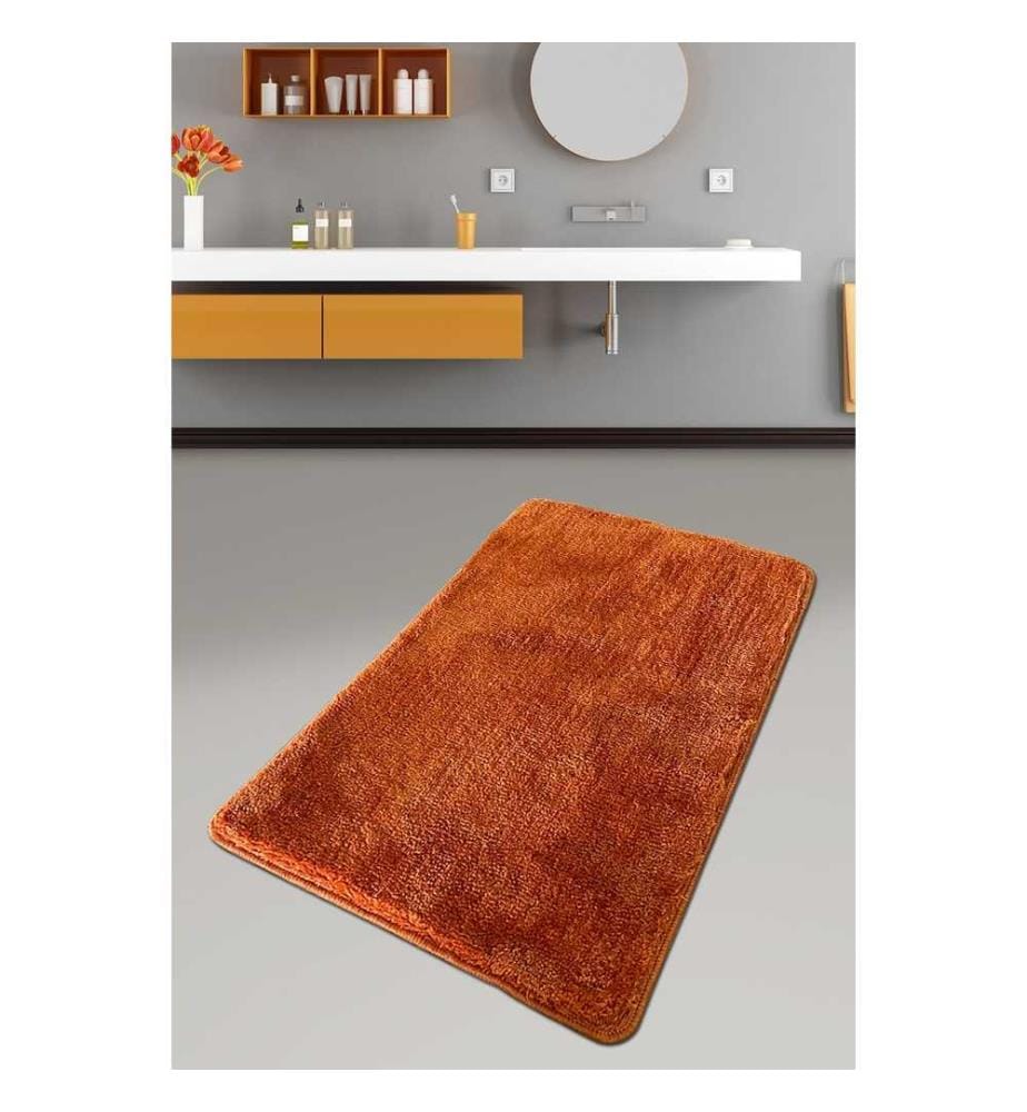 Tapis de bain en acrylique, saumon, 100% acrylique, fait main