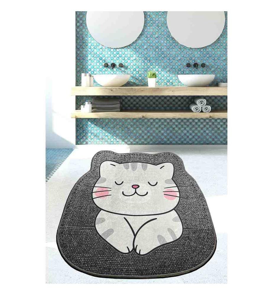 Tapis de bain, gris, 100% polyester