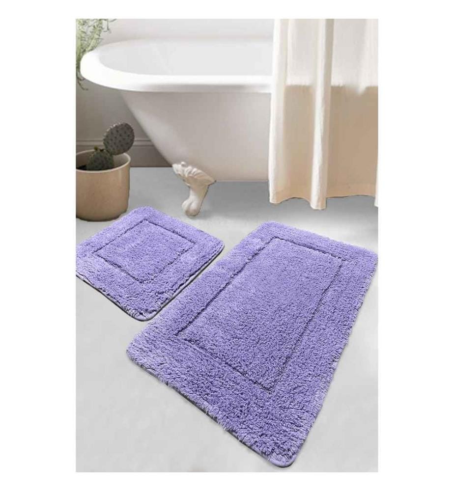 Set de tapis de bain, 2 pièces, Lilas, 100% coton