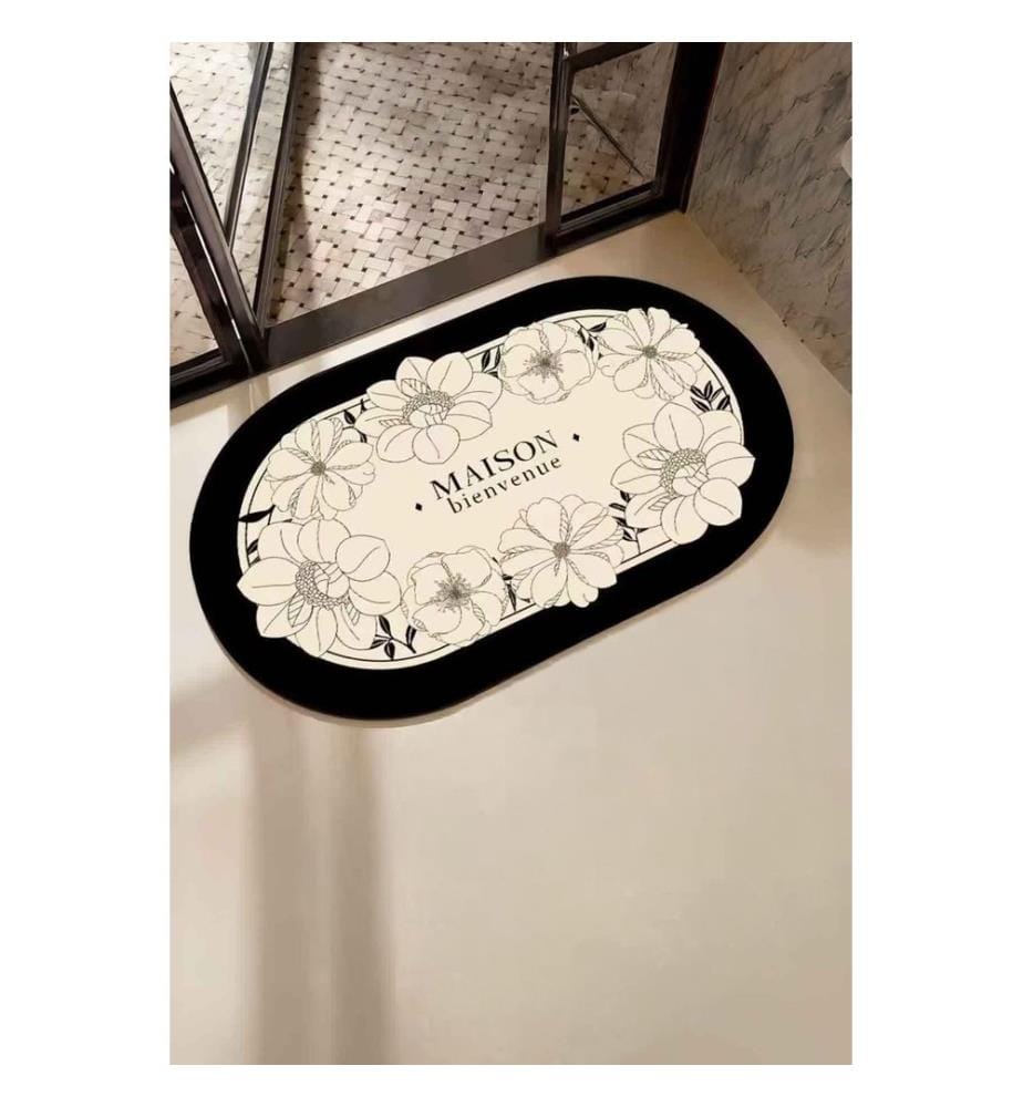 Tapis de bain, 100 % polyester, noir