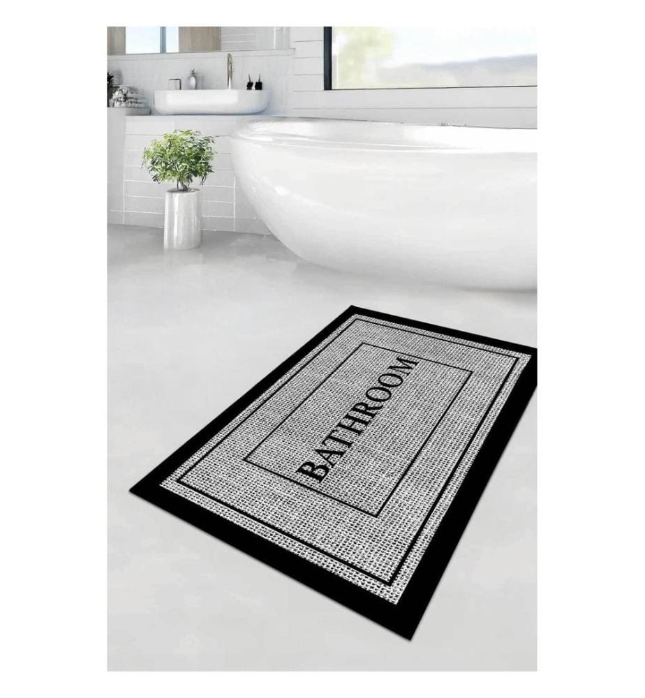 Tapis de bain, 100 % polyester, gris