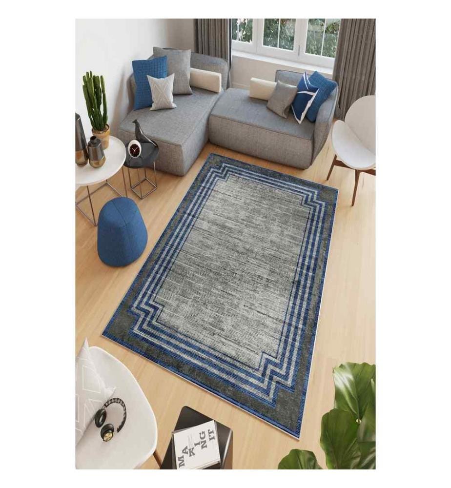 Tapis, gris, 100% polyester, 60 x 100 cm