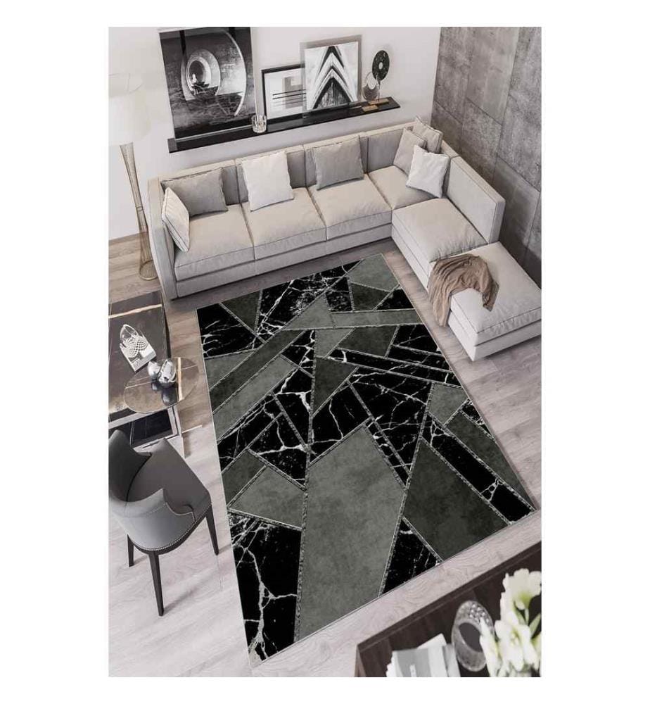 Tapis, gris, 100% polyester, 60 x 100 cm