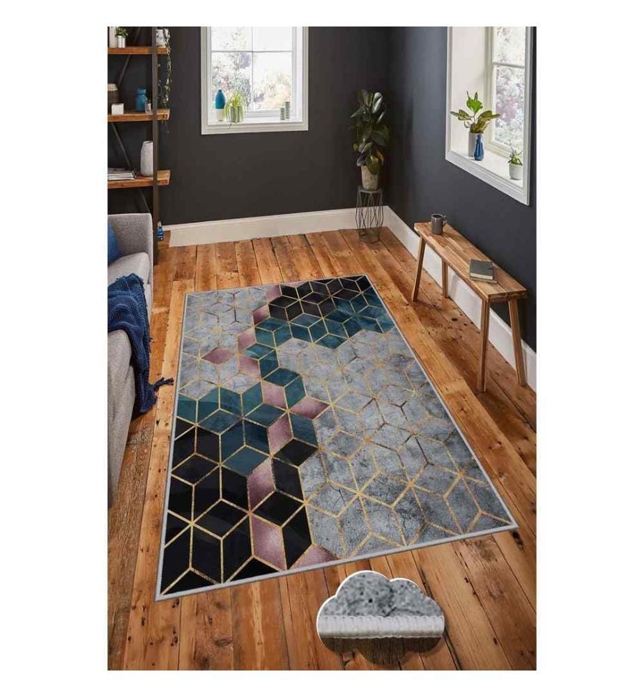 Tapis de salle, 100 x 150, , Multicolore, Polyester, 850 gr-m²,