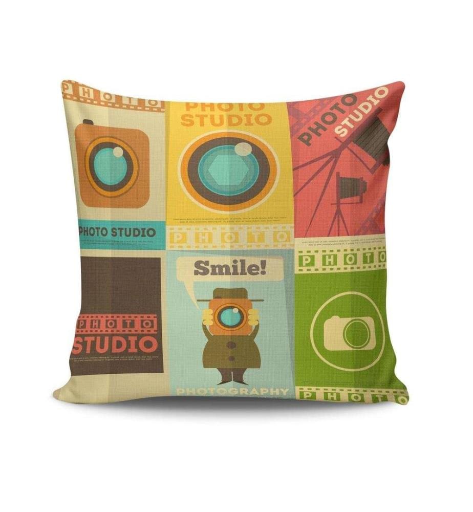Housse de coussin, Multicolore, 50% coton - 50% polyester