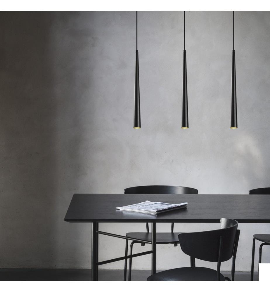 Noir, Lustre, 58 X 5 cm, Corps Métallique