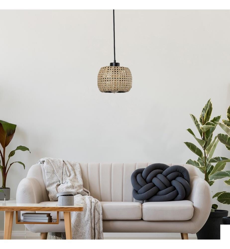 Lustre, rotin, corps en rotin