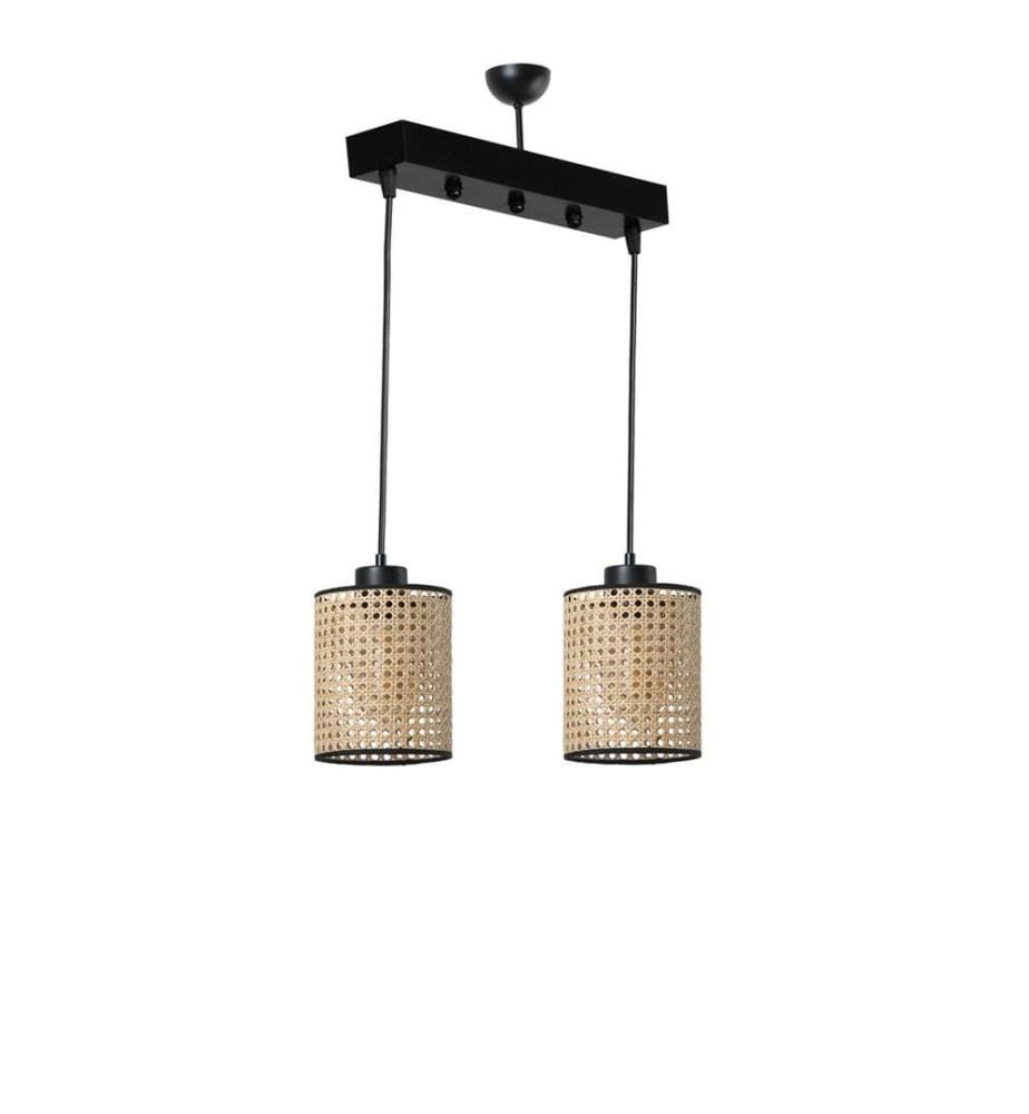 Lustre, rotin, corps en rotin