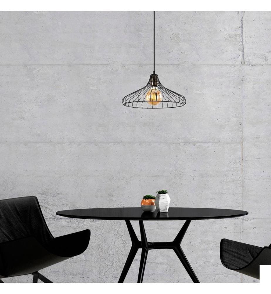Lustre, Noir, Antique, Corps en métal, Chapeau en métal